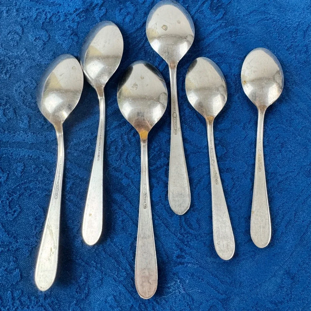 Rogers Stainless Korea Floral Mist Stainless Flatware Set 6 Piece Tablespoons
